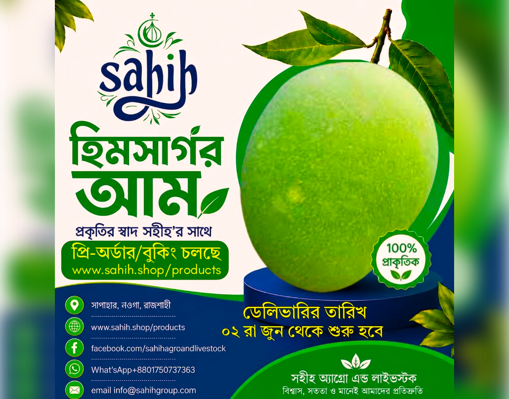 Sahih Premium Himsagar Mango (হিমসাগর, রাজশাহী) +ডেলিভারি